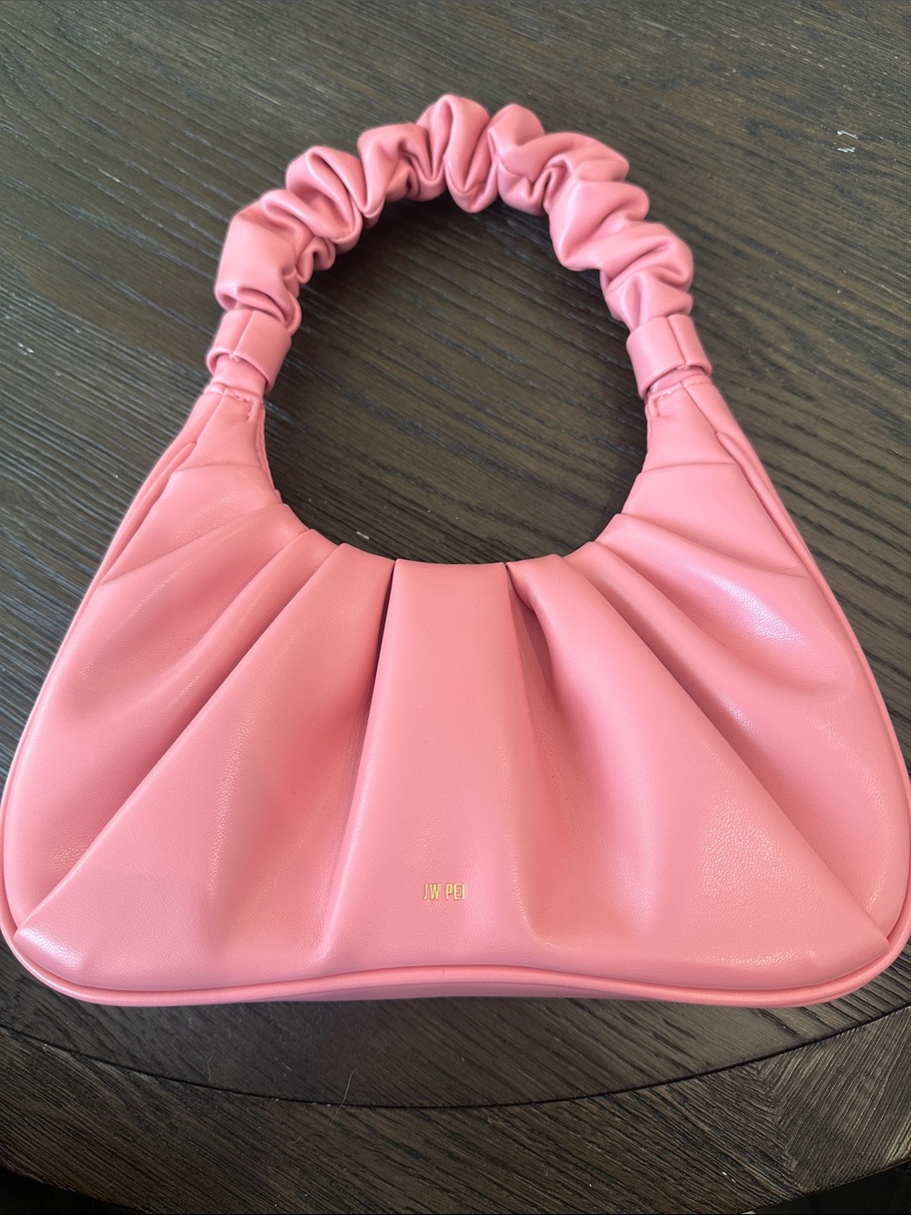 JW PEI Pink Scrunched Top Handle Shoulder Bag